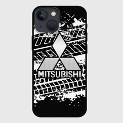 Чехол для iPhone 13 mini Mitsubishi следы шин