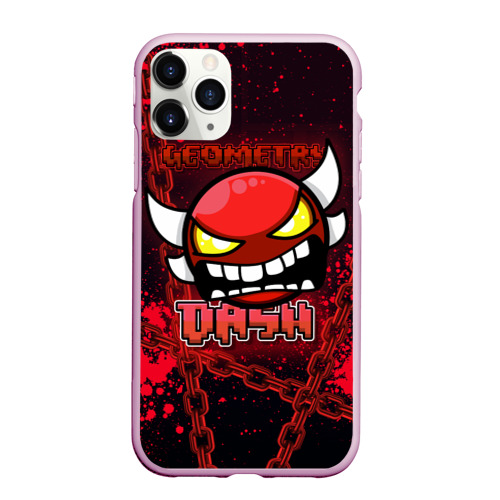 Чехол для iPhone 11 Pro Max матовый Geometry Dash Red, цвет розовый