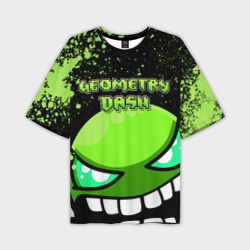 Мужская футболка oversize 3D Geometry Dash Green