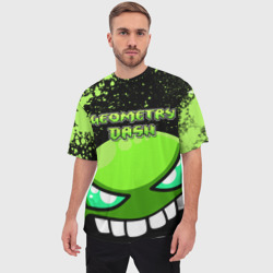 Мужская футболка oversize 3D Geometry Dash Green - фото 2