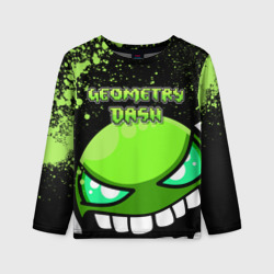 Детский лонгслив 3D Geometry Dash Green