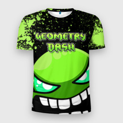 Мужская футболка 3D Slim Geometry Dash Green