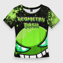 Женская футболка 3D Slim Geometry Dash Green