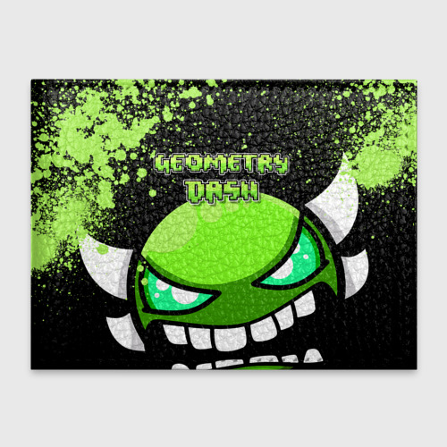 Обложка для студенческого билета Geometry Dash Green, цвет красный