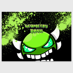 Поздравительная открытка Geometry Dash Green