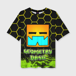 Женская футболка oversize 3D Geometry Dash Классика