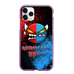 Чехол для iPhone 11 Pro Max матовый Geometry Dash Red Blue