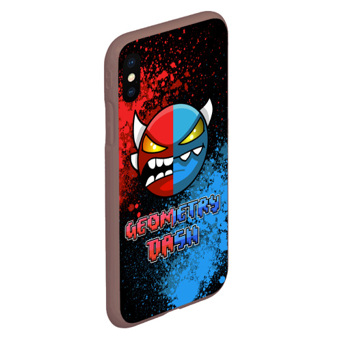 Чехол для iPhone XS Max матовый Geometry Dash Red Blue, цвет коричневый - фото 3