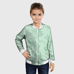 Детский бомбер 3D Зеленые листья на светло зеленом - фото 2