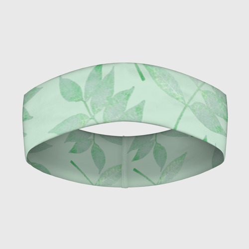 Повязка на голову 3D Зеленые листья на светло зеленом