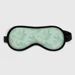 Маска для сна 3D Зеленые листья на светло зеленом