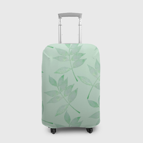 Чехол для чемодана 3D Зеленые листья на светло зеленом, цвет 3D печать