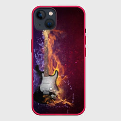 Чехол для iPhone 14 Plus Гитара - Огонь и вода