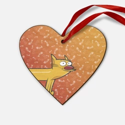 Деревянная игрушка Сердце Котопес Кот впереди