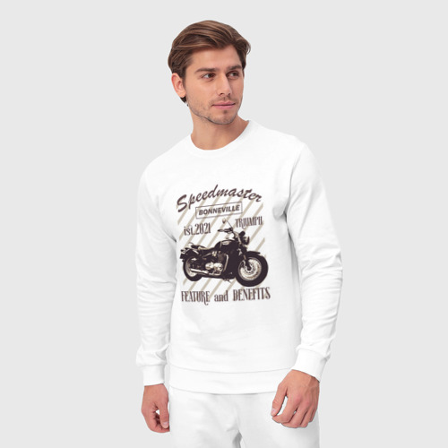Мужской костюм хлопок Triumph speedmaster bonneville, цвет белый - фото 5