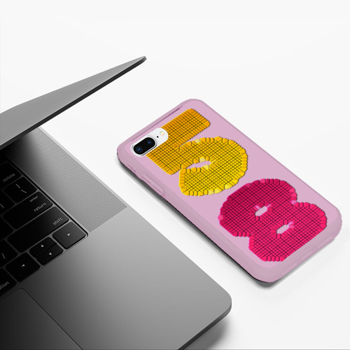 Чехол для iPhone 7Plus/8 Plus матовый Цифры, цвет розовый - фото 5