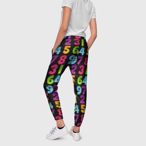 Женские брюки 3D Цифры, цвет 3D печать - фото 4