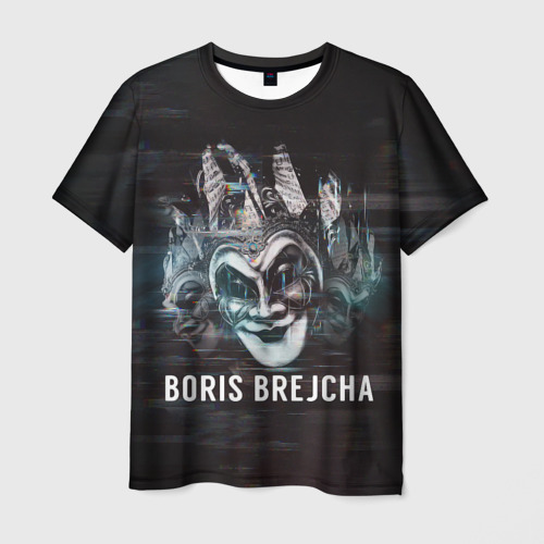 Мужская футболка с принтом Boris Brejcha Mask, вид спереди №1