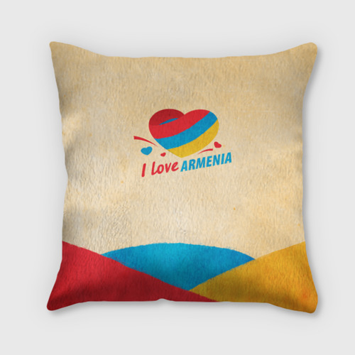 Подушка с принтом Heart I love Armenia, вид спереди №1