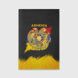 Обложка для паспорта матовая кожа Yellow and Black Armenia