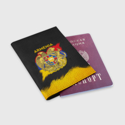 Обложка для паспорта матовая кожа Yellow and Black Armenia - фото 2