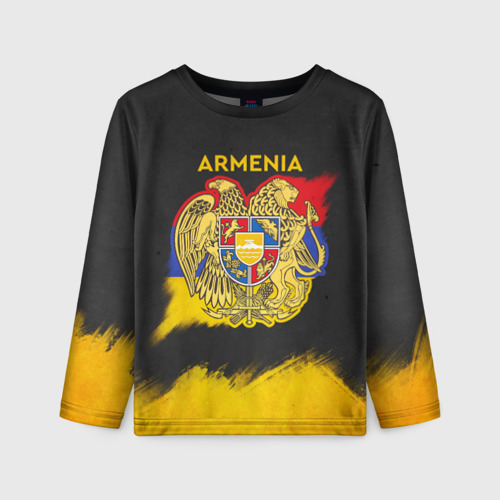 Детский лонгслив 3D Yellow and Black Armenia, цвет 3D печать