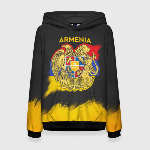 Женская толстовка 3D Yellow and Black Armenia, цвет 3D печать