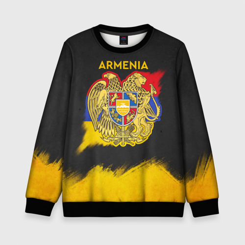 Детский свитшот 3D Yellow and Black Armenia, цвет 3D печать