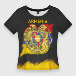 Женская футболка 3D Slim Yellow and Black Armenia