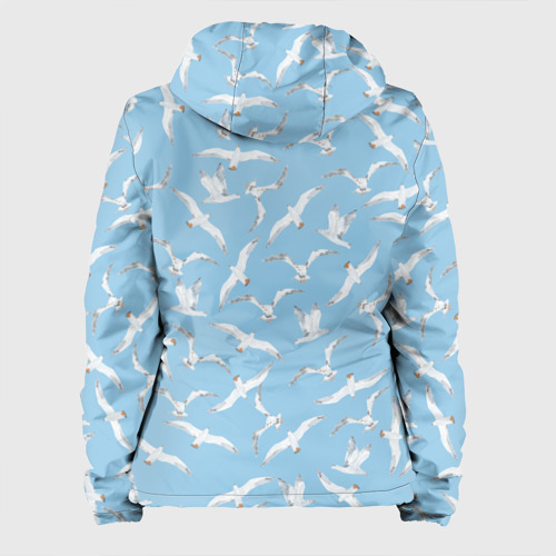 Женская куртка 3D Чайки в небе паттерн, цвет белый - фото 2