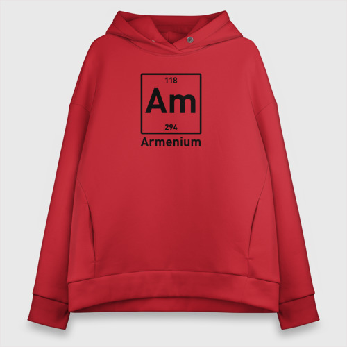 Женское худи Oversize хлопок Am - Armenium, цвет красный