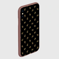 Чехол для iPhone XS Max матовый Золотые пчелы паттерн - фото 2