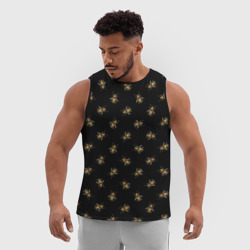 Мужская спортивная майка 3D Золотые пчелы паттерн - фото 2