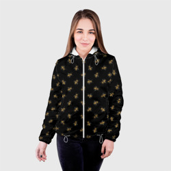 Женская куртка 3D Золотые пчелы паттерн - фото 2