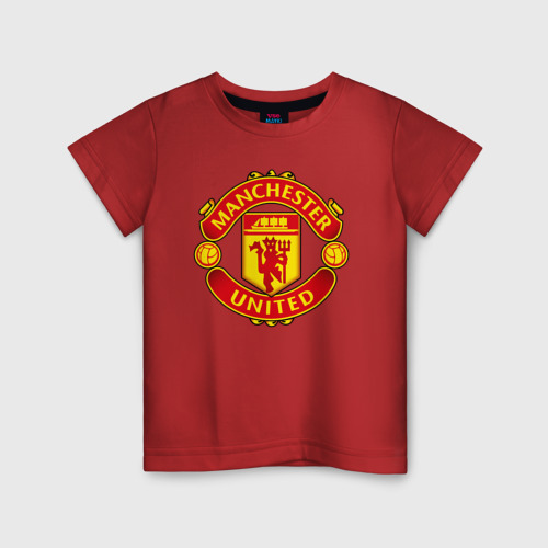 Детская футболка хлопок с принтом Манчестер Юнайтед Роналду 2021, вид спереди #2