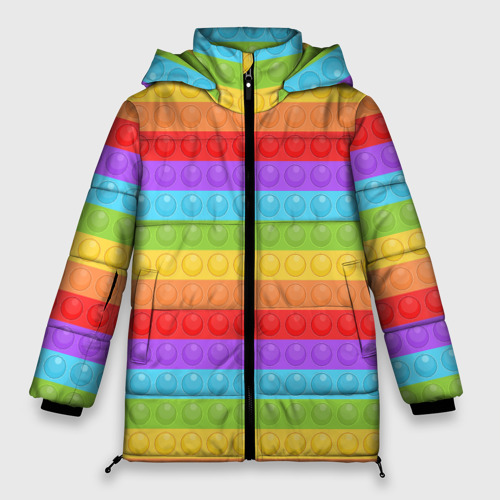 Женская зимняя куртка 3D с принтом Поп Ит POP IT, вид спереди #2