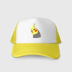 Кепка тракер с сеткой Попугай корелла портрет