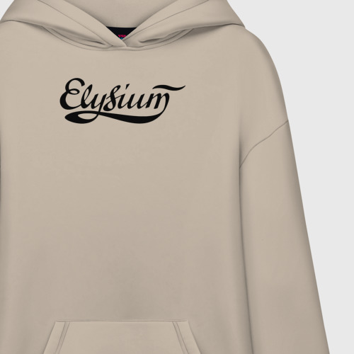 Худи SuperOversize хлопок Elysium логотип, цвет миндальный - фото 3