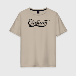 Женская футболка хлопок Oversize Elysium логотип