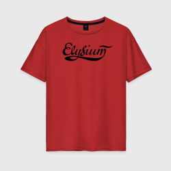 Женская футболка хлопок Oversize Elysium логотип