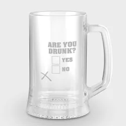 Кружка пивная с гравировкой Are you Drunk?