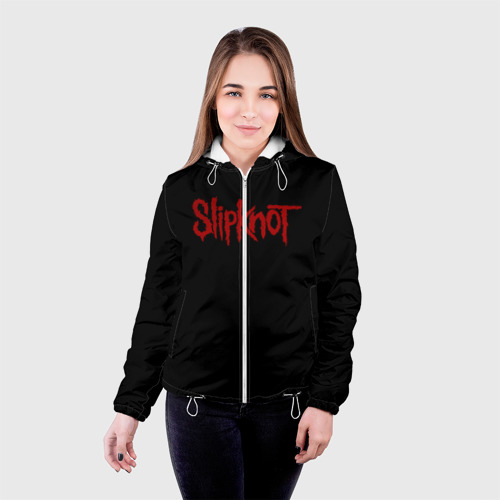 Женская куртка 3D Slipknot +Спина, цвет белый - фото 3