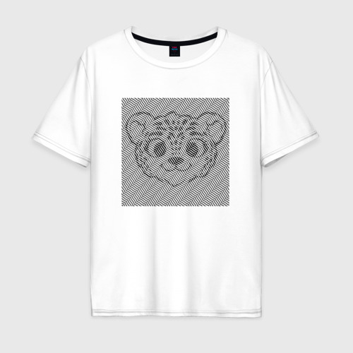 Мужская футболка хлопок Oversize Tiger Cub illusion, цвет белый