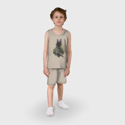 Детская пижама с шортами хлопок Овчарка-военный - фото 2