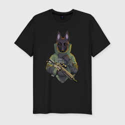 Овчарка-военный – Мужская футболка хлопок Slim с принтом купить