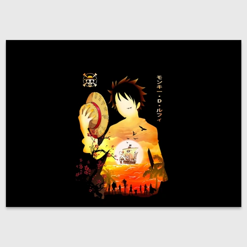 Поздравительная открытка Силуэт Луффи One piece