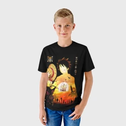 Детская футболка 3D Силуэт Луффи One piece - фото 2