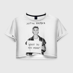 Женская футболка Crop-top 3D Justin Bieber