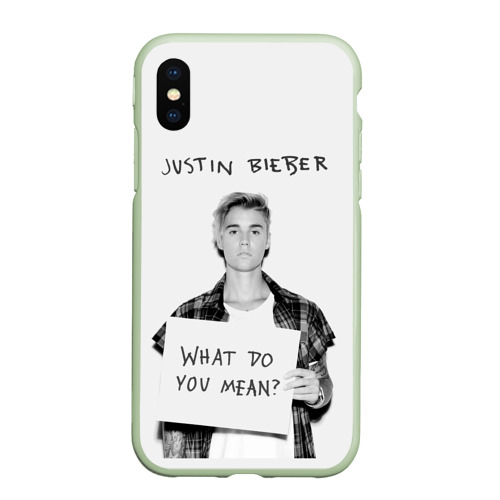 Чехол для iPhone XS Max матовый Justin Bieber, цвет салатовый