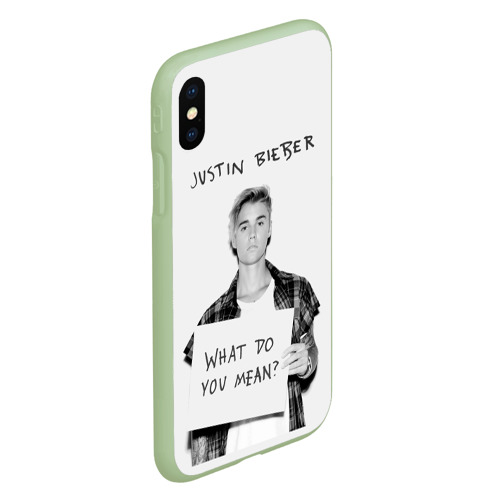 Чехол для iPhone XS Max матовый Justin Bieber, цвет салатовый - фото 3